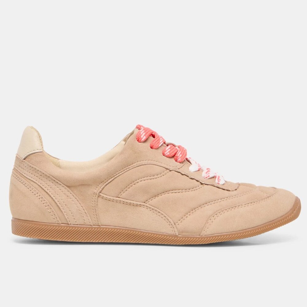NEW DOLCE VITA Made In Brazil Nubuck Leather Laini Sneakers in tan  0126 3t7